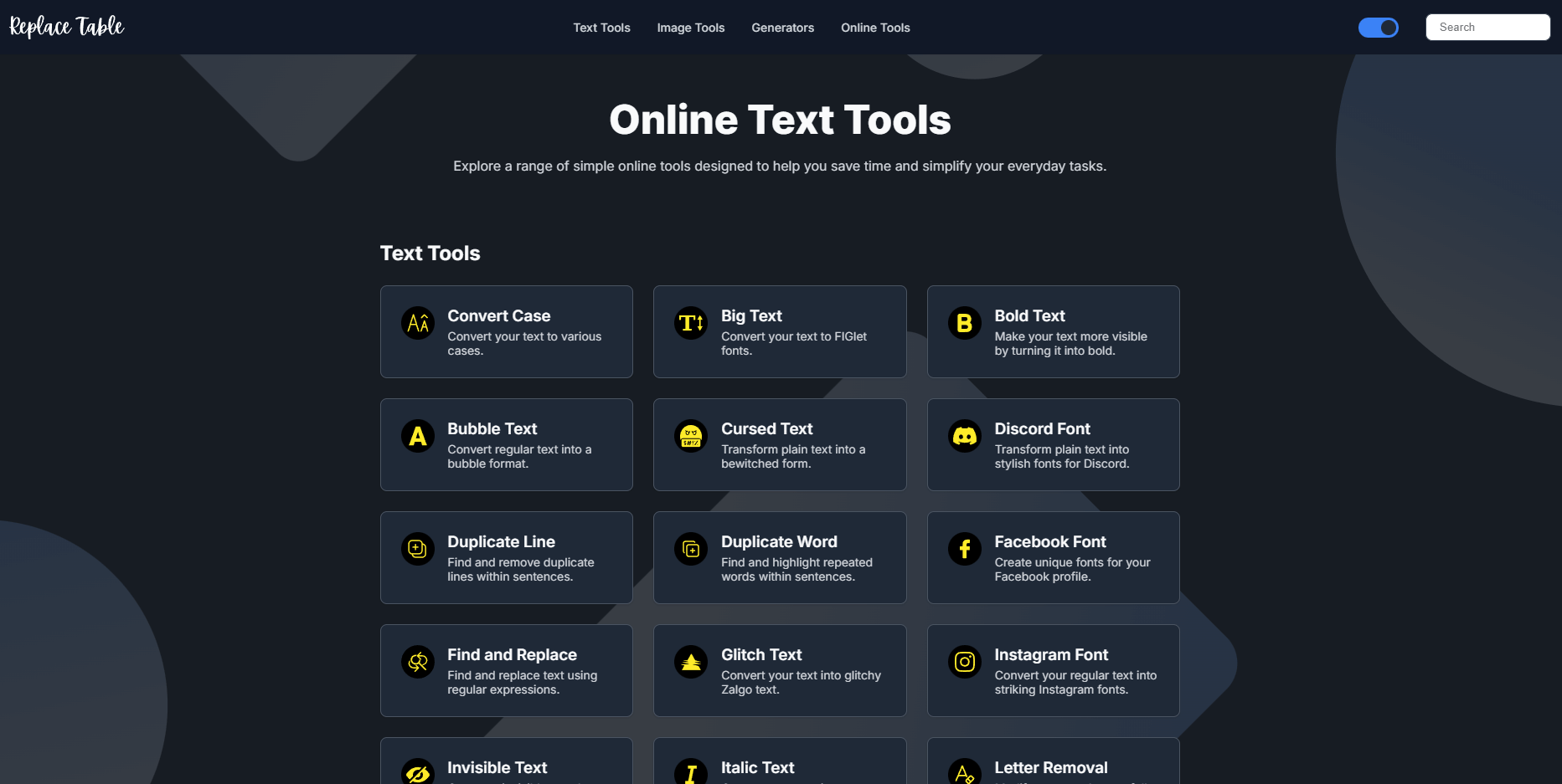 ReplaceTable.com Website