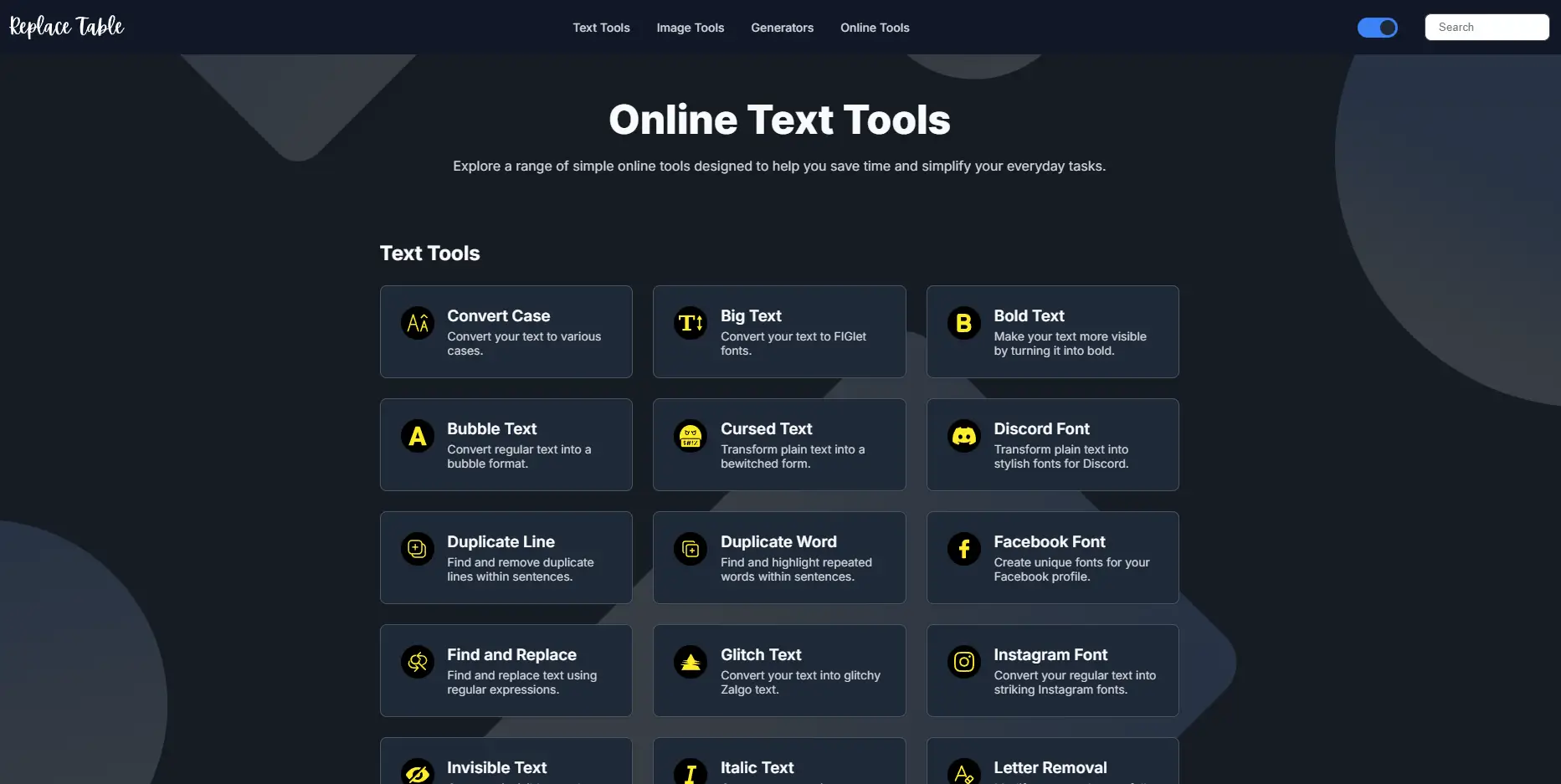 ReplaceTable.com Website